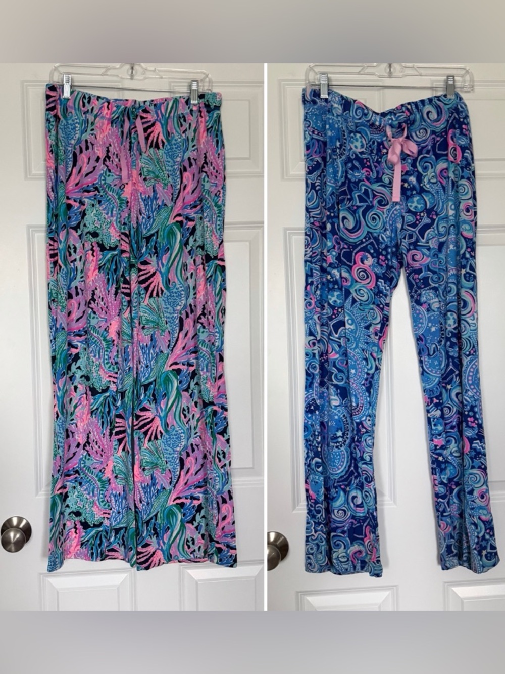 2 pairs of Lilly Pulitzer soft pajama pants both size L colorful